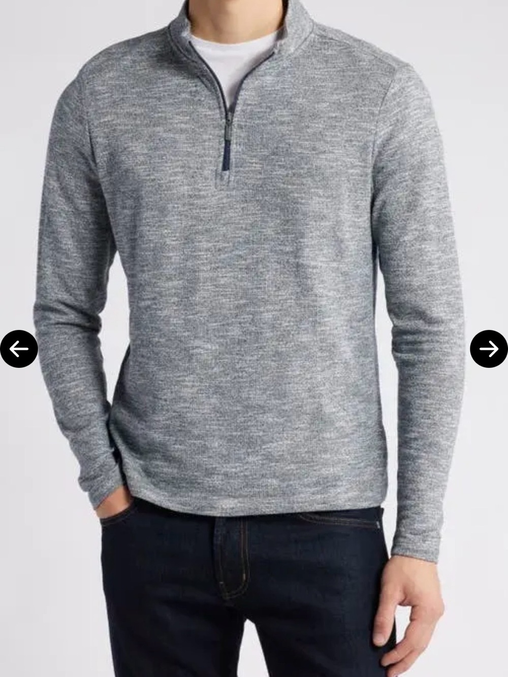 Robert Barakett Cedarwood Gray Half-Zip Knit Pullover